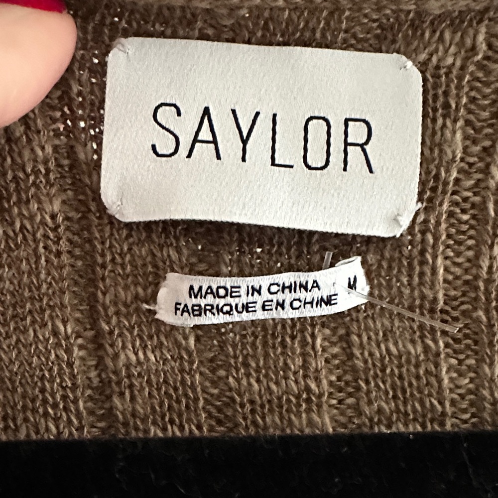 SAYLOR Chocolate Ribbed Cardigan - Picture 3 of 4